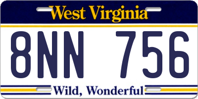 WV license plate 8NN756