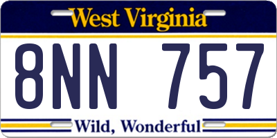 WV license plate 8NN757