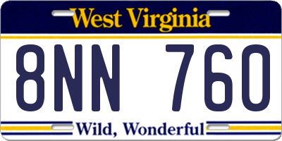 WV license plate 8NN760