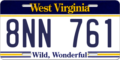 WV license plate 8NN761