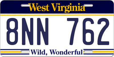 WV license plate 8NN762