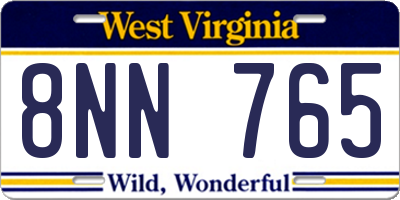 WV license plate 8NN765
