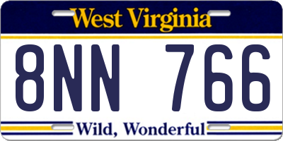 WV license plate 8NN766