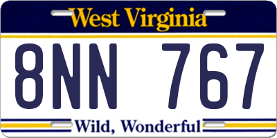 WV license plate 8NN767