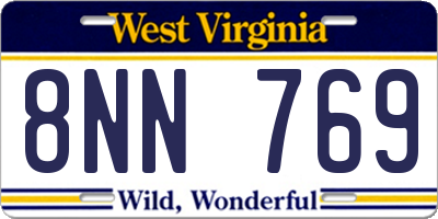 WV license plate 8NN769