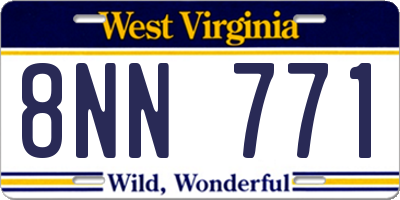 WV license plate 8NN771