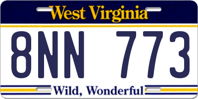 WV license plate 8NN773