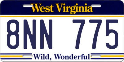 WV license plate 8NN775