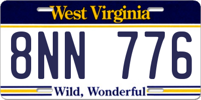 WV license plate 8NN776