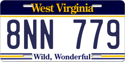 WV license plate 8NN779
