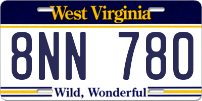 WV license plate 8NN780