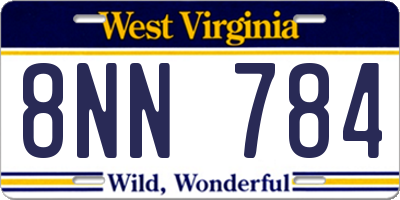 WV license plate 8NN784