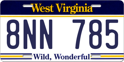 WV license plate 8NN785