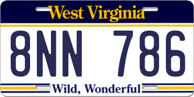 WV license plate 8NN786