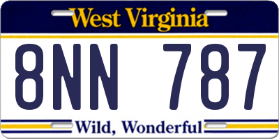 WV license plate 8NN787