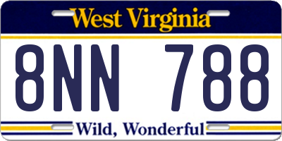 WV license plate 8NN788