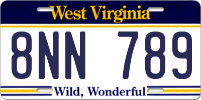 WV license plate 8NN789
