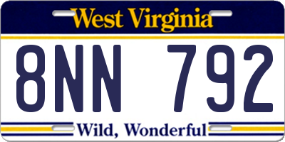 WV license plate 8NN792