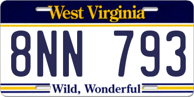 WV license plate 8NN793