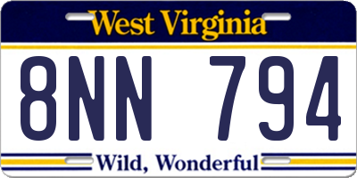 WV license plate 8NN794