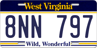 WV license plate 8NN797