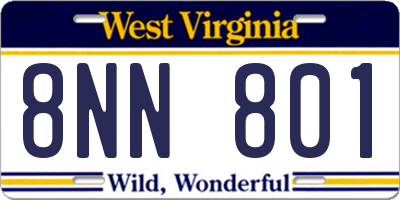 WV license plate 8NN801