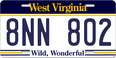 WV license plate 8NN802