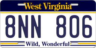 WV license plate 8NN806