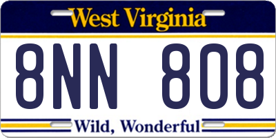 WV license plate 8NN808