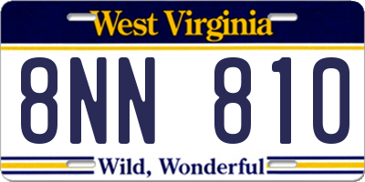 WV license plate 8NN810