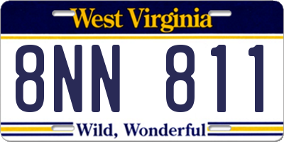 WV license plate 8NN811