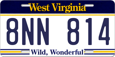 WV license plate 8NN814