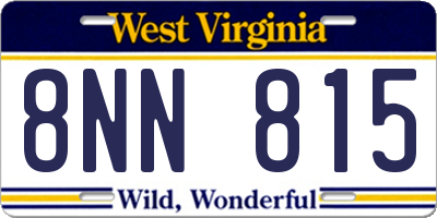 WV license plate 8NN815
