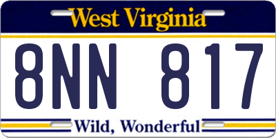 WV license plate 8NN817