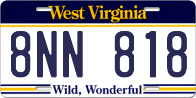 WV license plate 8NN818