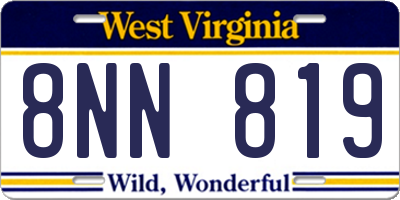WV license plate 8NN819