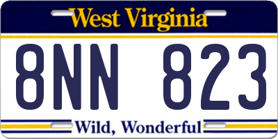 WV license plate 8NN823