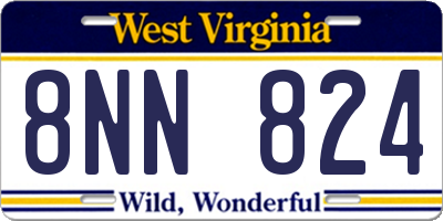 WV license plate 8NN824
