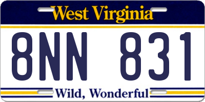 WV license plate 8NN831