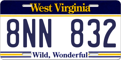 WV license plate 8NN832