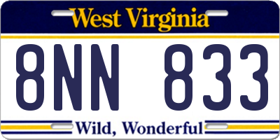 WV license plate 8NN833