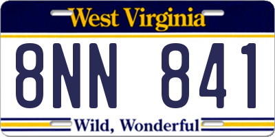 WV license plate 8NN841
