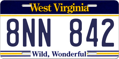 WV license plate 8NN842