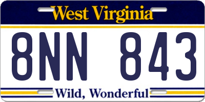 WV license plate 8NN843