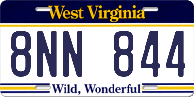 WV license plate 8NN844