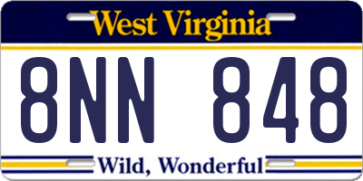 WV license plate 8NN848