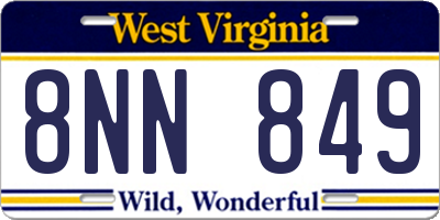 WV license plate 8NN849
