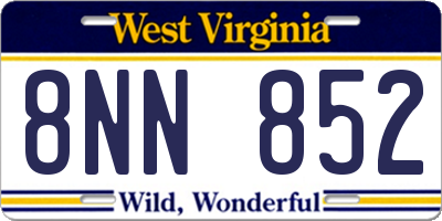 WV license plate 8NN852