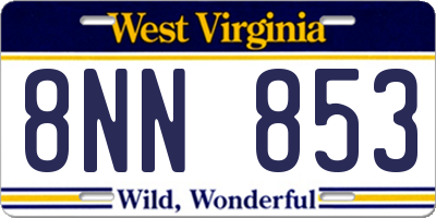 WV license plate 8NN853