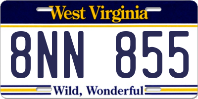 WV license plate 8NN855